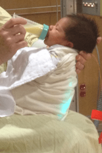 Maddie's biliblanket gave her a blue glow down her back.